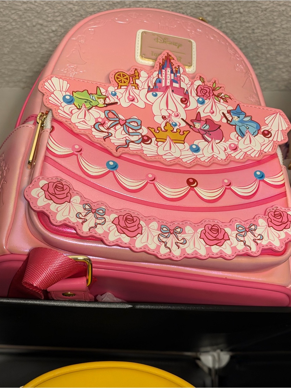 Loungefly Pink Princess Cake Mini Backpack with Decorative Appliqués